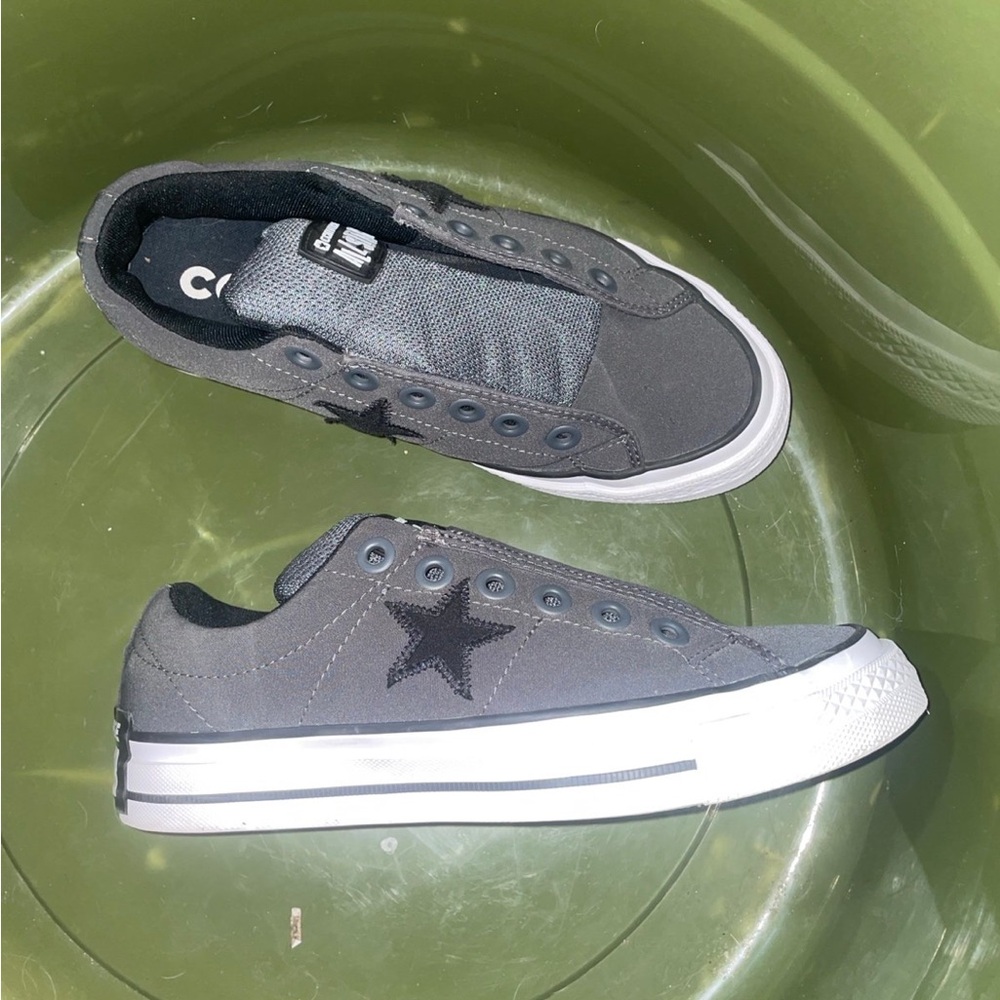 Converse' Gray Star Slip-On Canvas Sneakers
